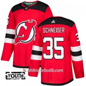 Barn Ishockey New Jersey Devils Tröja Cory Schneider 35 Adidas 2017-2018 Röd Authentic